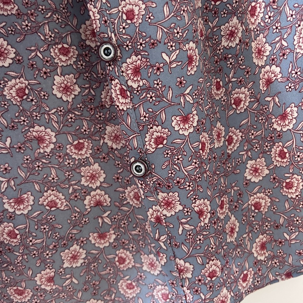 Mystree Button Down Pintucked Floral Tank Top. EUC. Boho. Flowy. - Picture 3 of 12